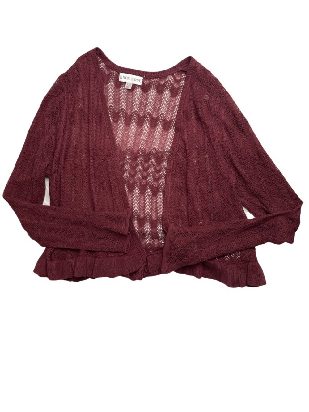 Knox Rose Women's Maroon Knit Cardigan, XXL